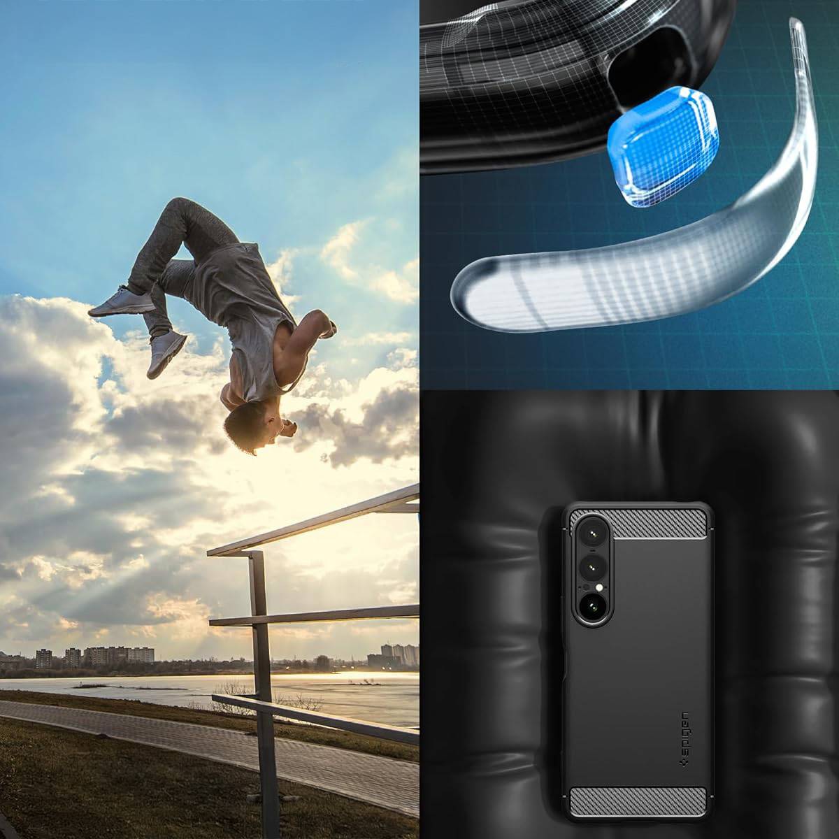 Etui Spigen Rugged Armor do Xperia 1 VII, czarne